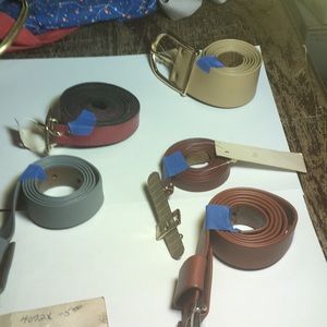 Vinyl Belt Lot New 80’s Elegant Purple Grey Tan